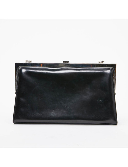 Sac DIOR cuir verni mat noir Collector