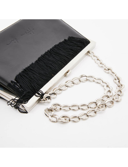 Sac DIOR cuir verni mat noir Collector