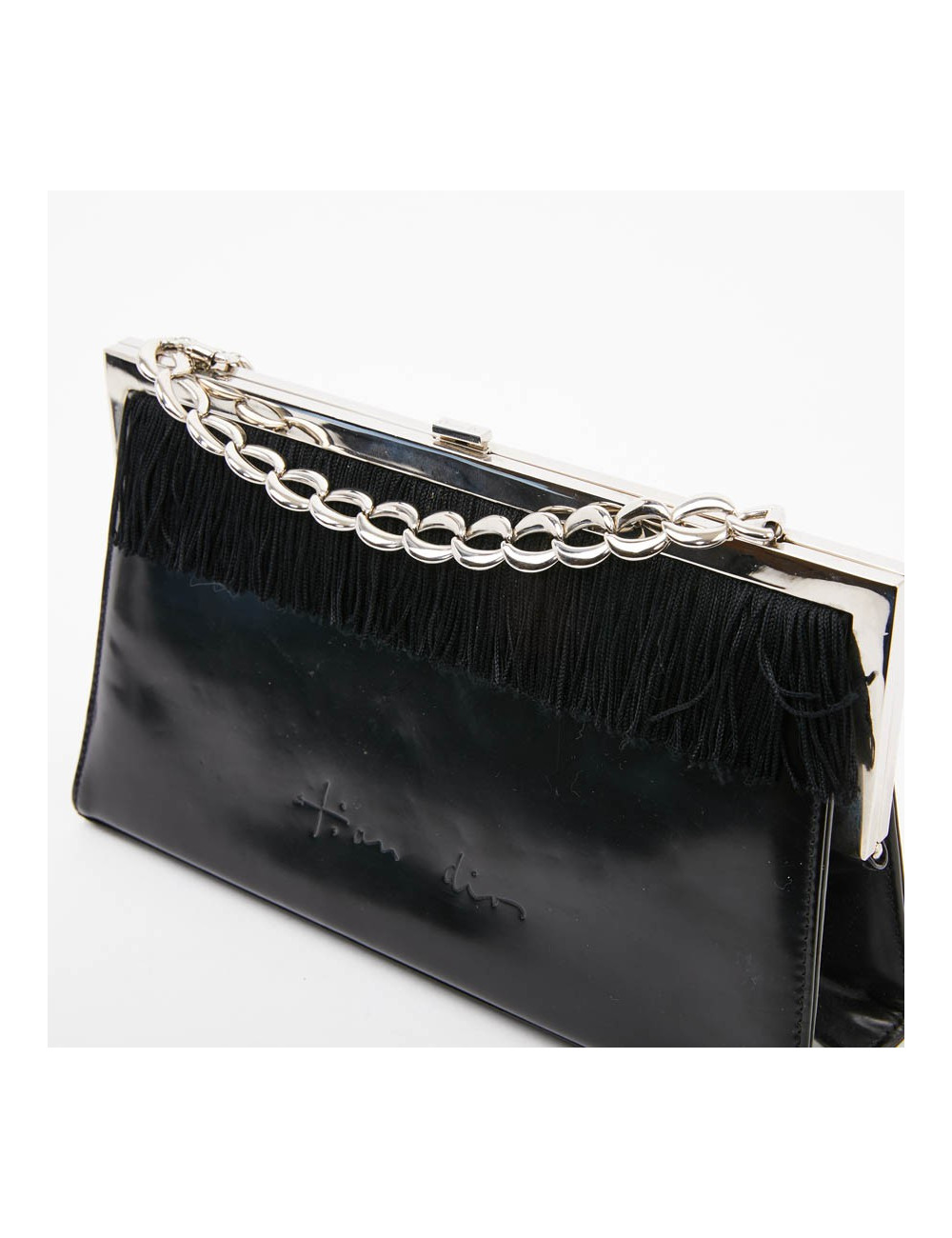 Sac DIOR cuir verni mat noir Collector