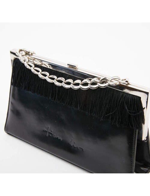 Sac DIOR cuir verni mat noir Collector