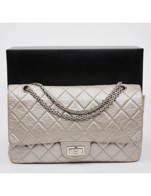 2.55 CHANEL cuir argent