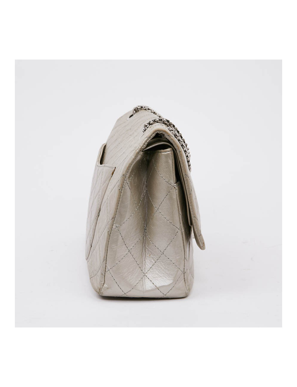 2.55 CHANEL cuir argent