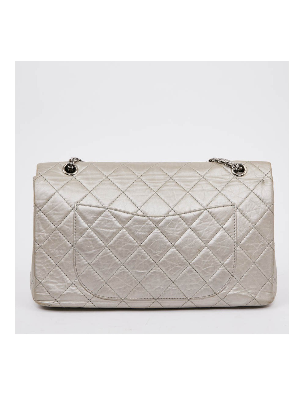 Jumbo CHANEL cuir vieilli argent