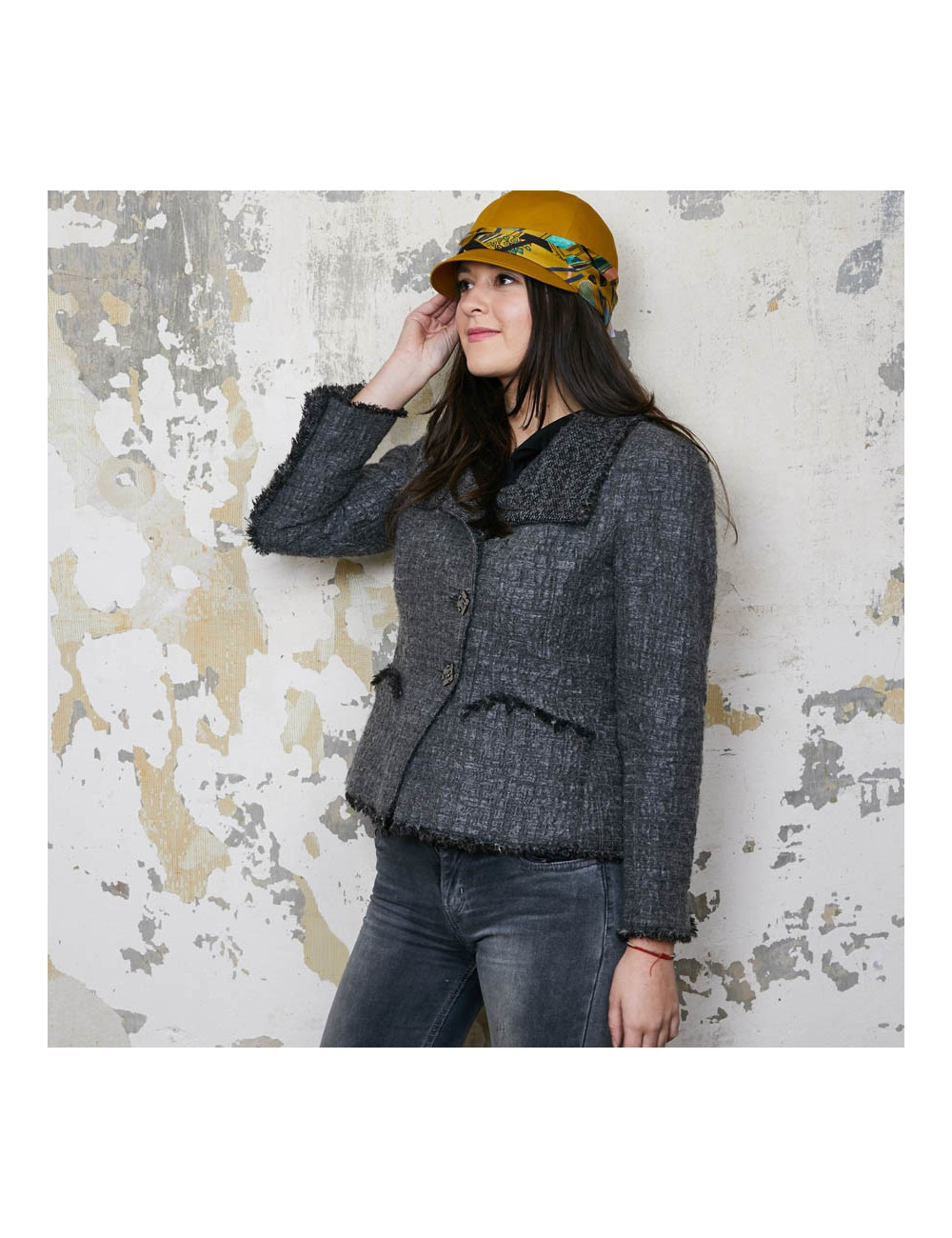 Casquette femme HERMES Milan en coton moutarde