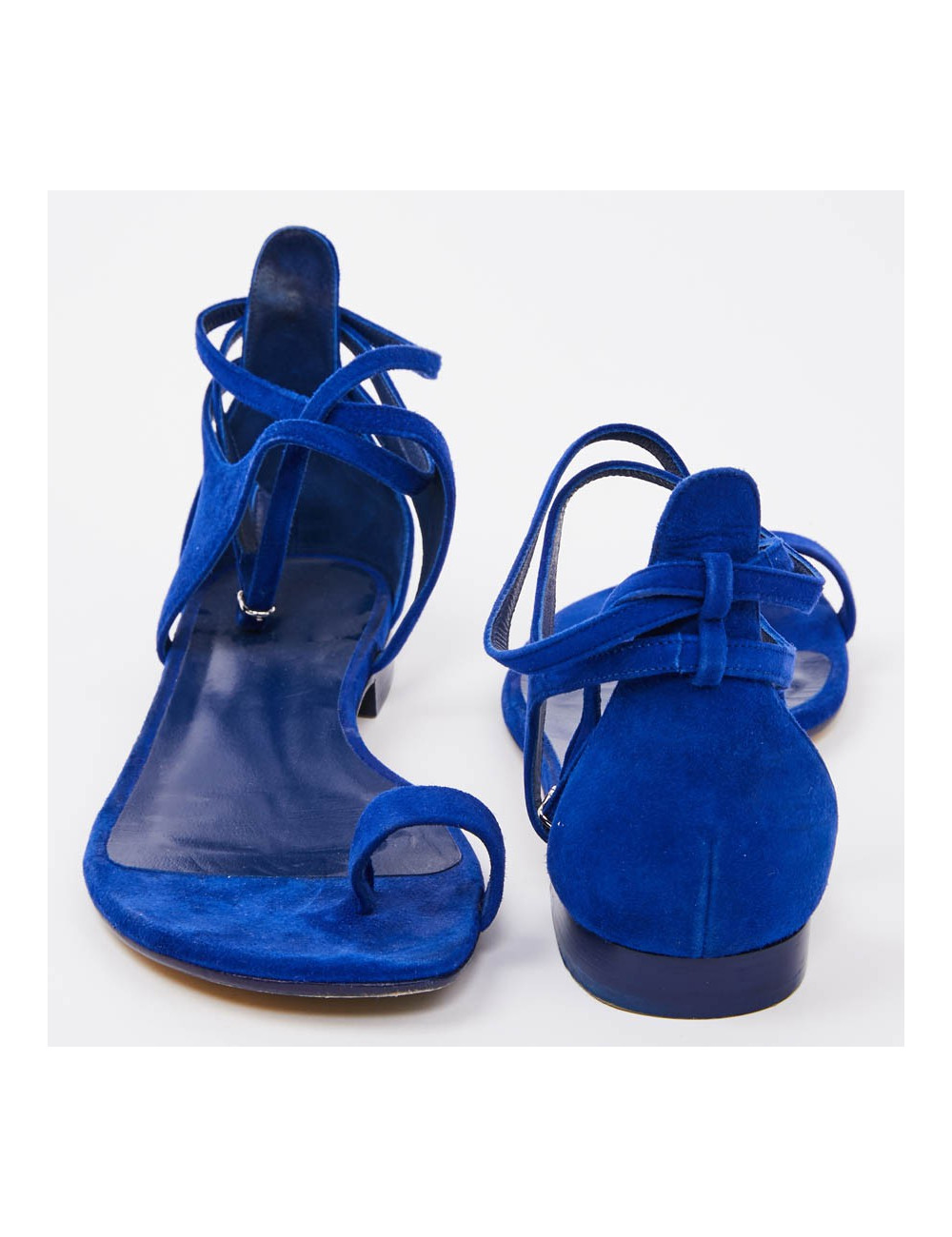 Sandales HERMES T37,5 bleu éléctrique