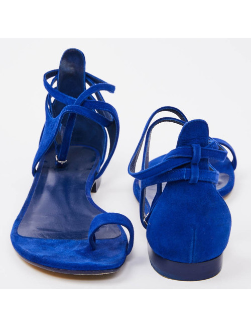 Sandales HERMES T37,5 bleu éléctrique