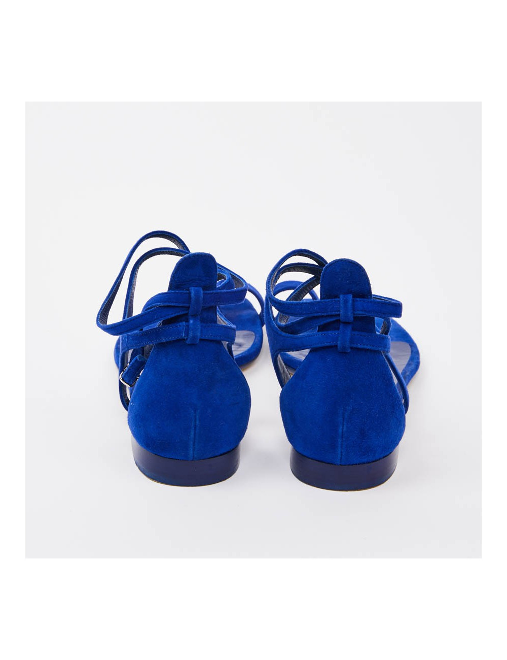 Sandales HERMES T37,5 bleu éléctrique