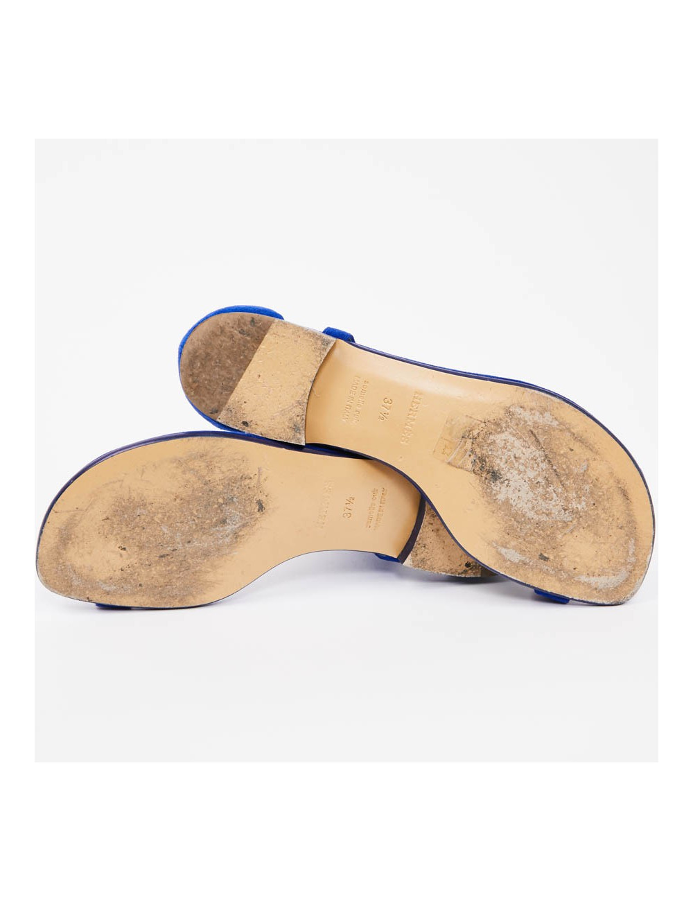 Sandales HERMES T37,5 bleu éléctrique