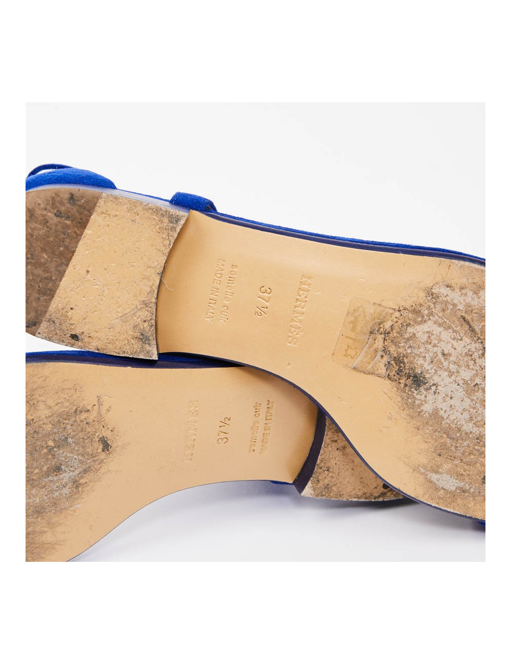 Sandales HERMES T37,5 bleu éléctrique