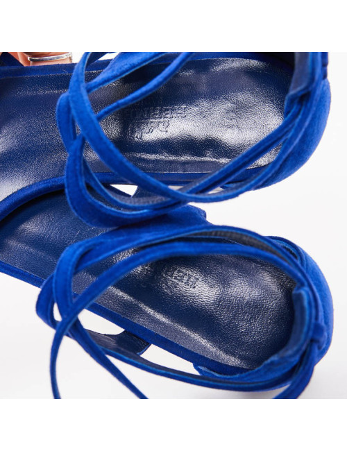 Sandales HERMES T37,5 bleu éléctrique