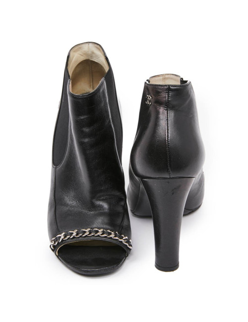 Boots noires CHANEL T39.5