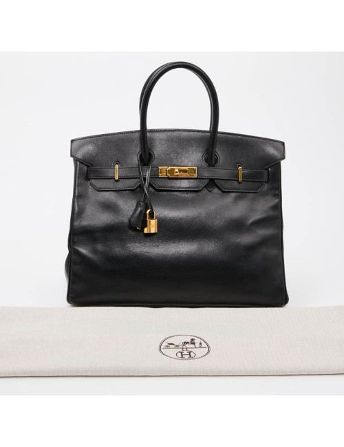 Birkin 35 HERMES noir cuir box
