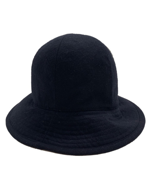 HERMES navy blue cashmere hat