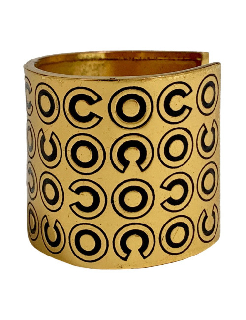 Manchette Coco CHANEL vintage métal doré