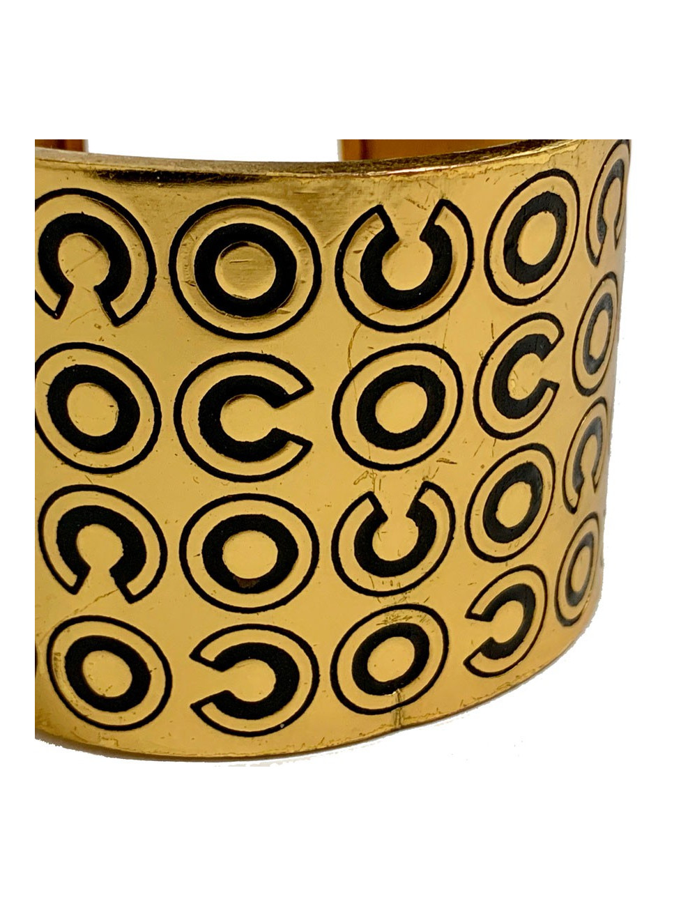 Manchette Coco CHANEL vintage métal doré