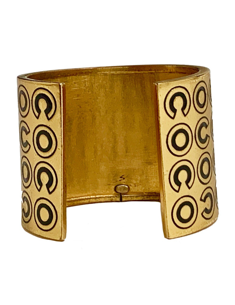 Manchette Coco CHANEL vintage métal doré