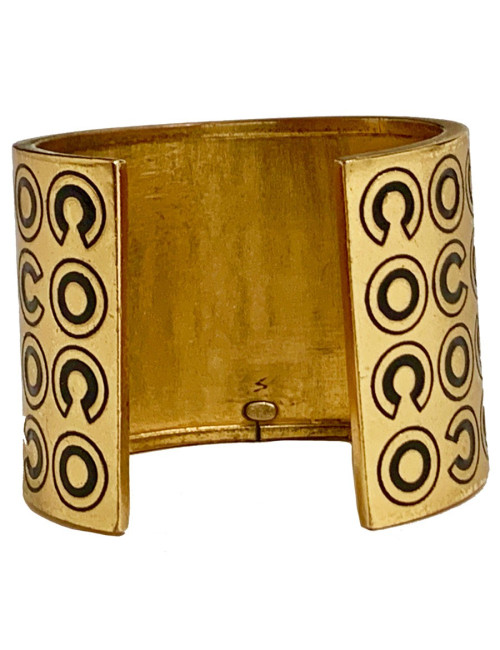 Manchette Coco CHANEL vintage métal doré