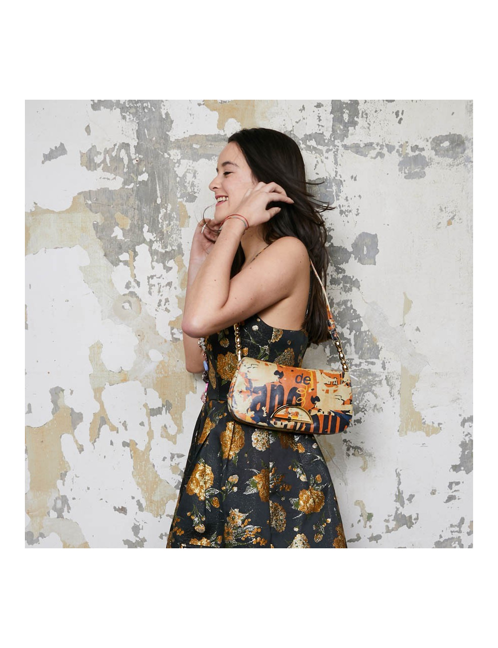 Sac baguette DIOR  Malice cuir Graffitis 