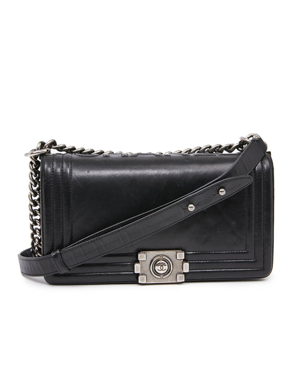 Sac CHANEL Boy cuir noir