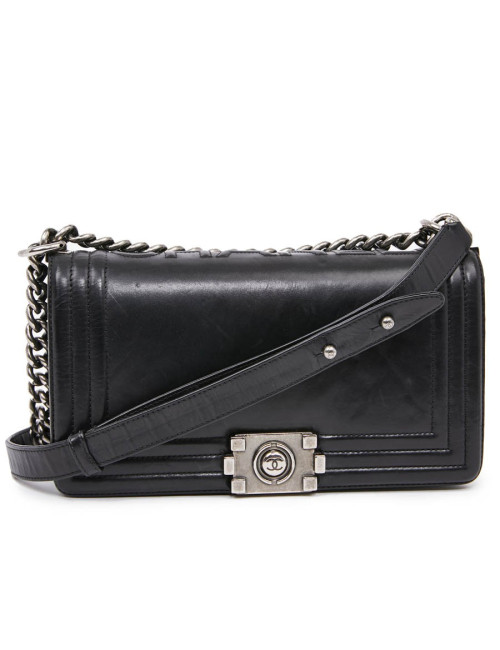Sac CHANEL Boy cuir noir