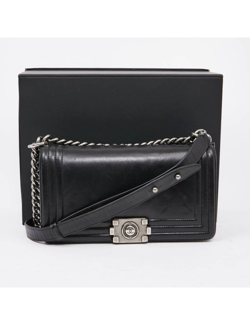Sac CHANEL Boy cuir noir