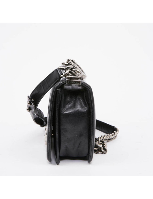 Sac CHANEL Boy cuir noir
