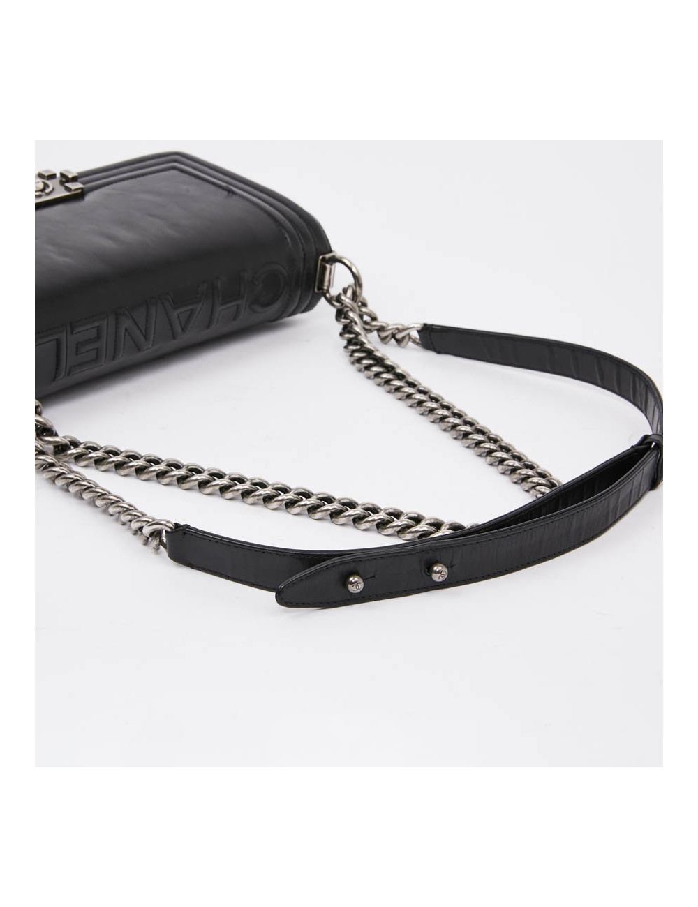 Sac CHANEL Boy cuir noir