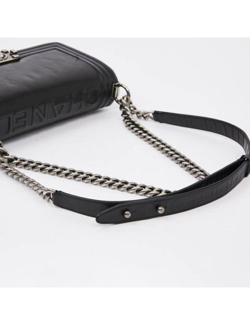 Sac CHANEL Boy cuir noir
