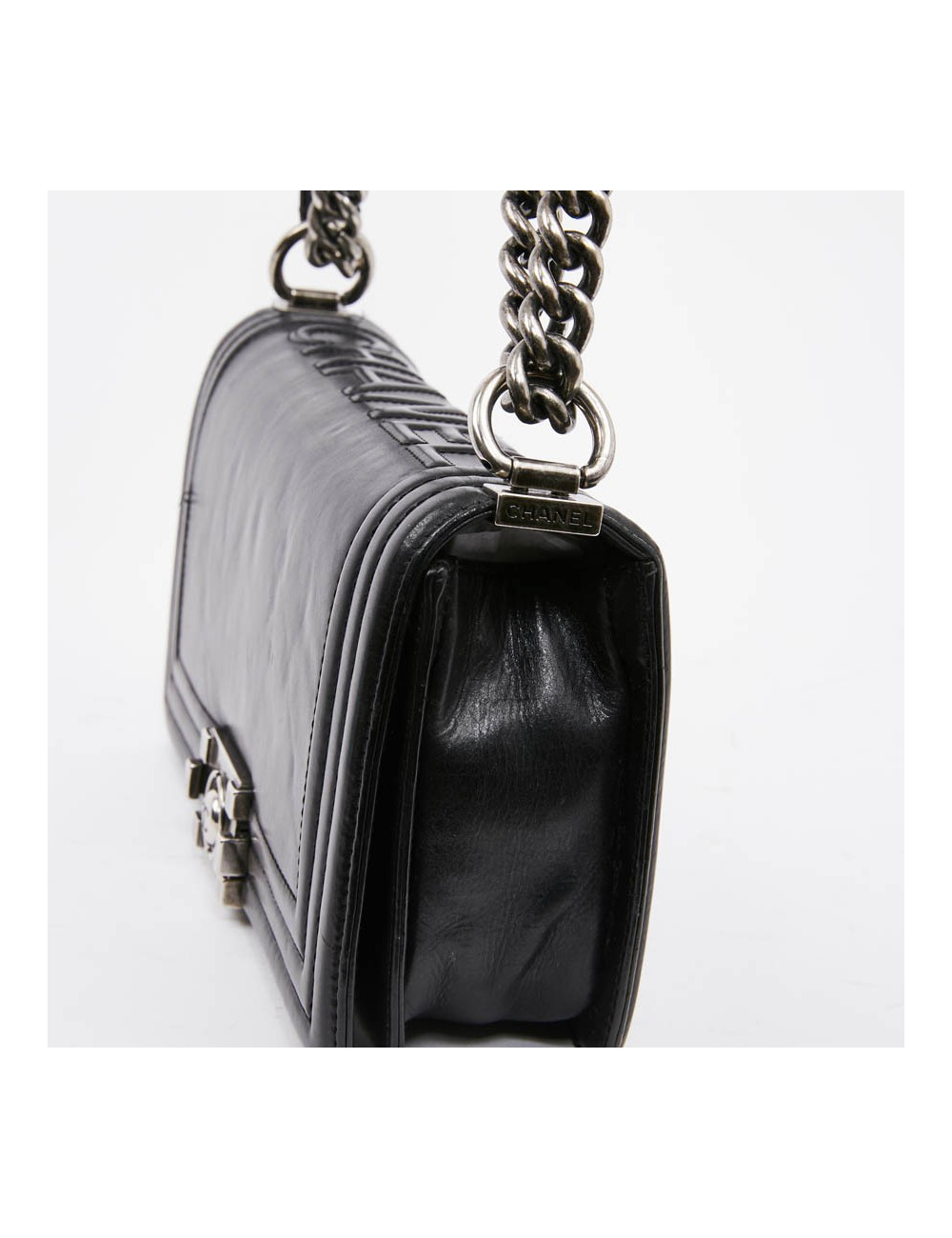 Sac CHANEL Boy cuir noir