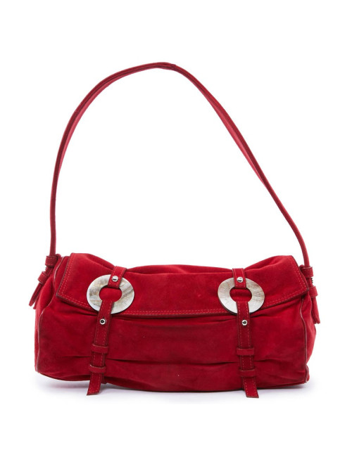 Sac LAGERFELD en veau velours rouge 