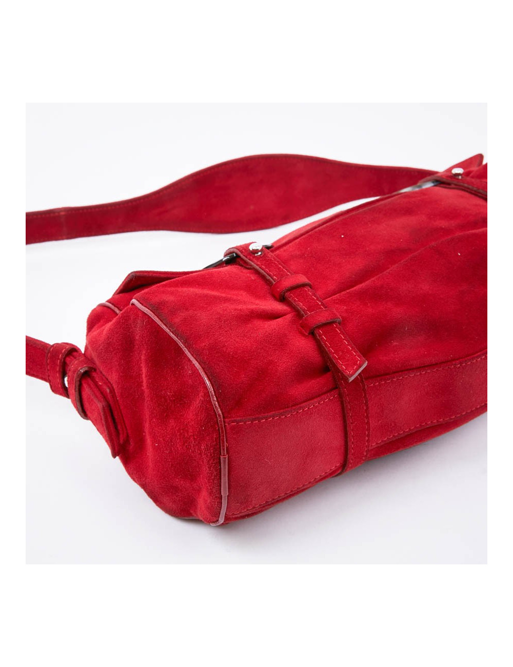 Sac LAGERFELD GALLERY veau velours rouge 