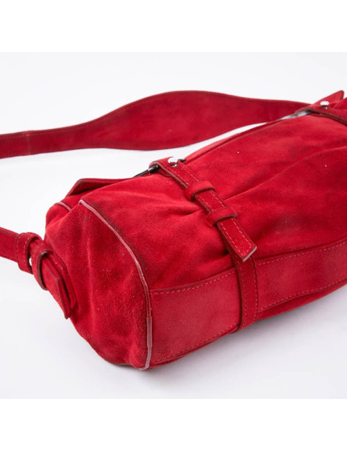 Sac LAGERFELD en veau velours rouge 