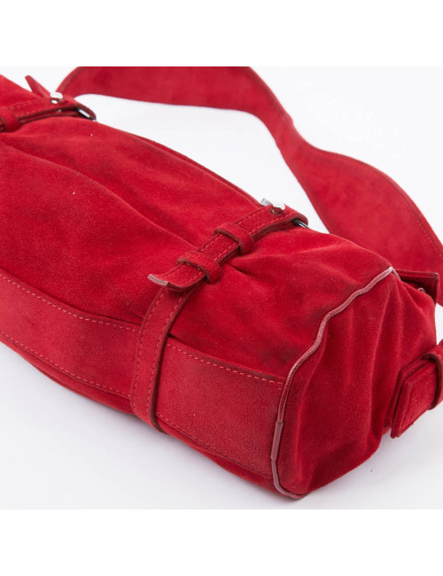 Sac LAGERFELD en veau velours rouge 