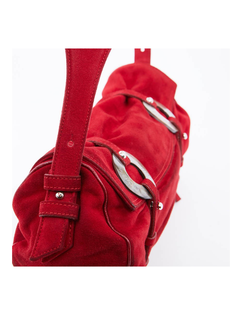 Sac LAGERFELD en veau velours rouge 