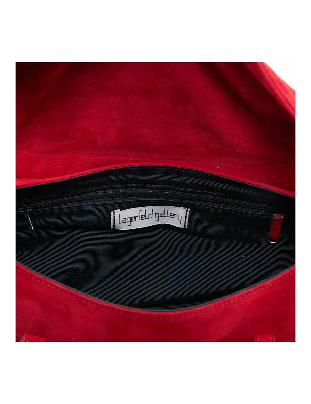 Sac LAGERFELD en veau velours rouge 