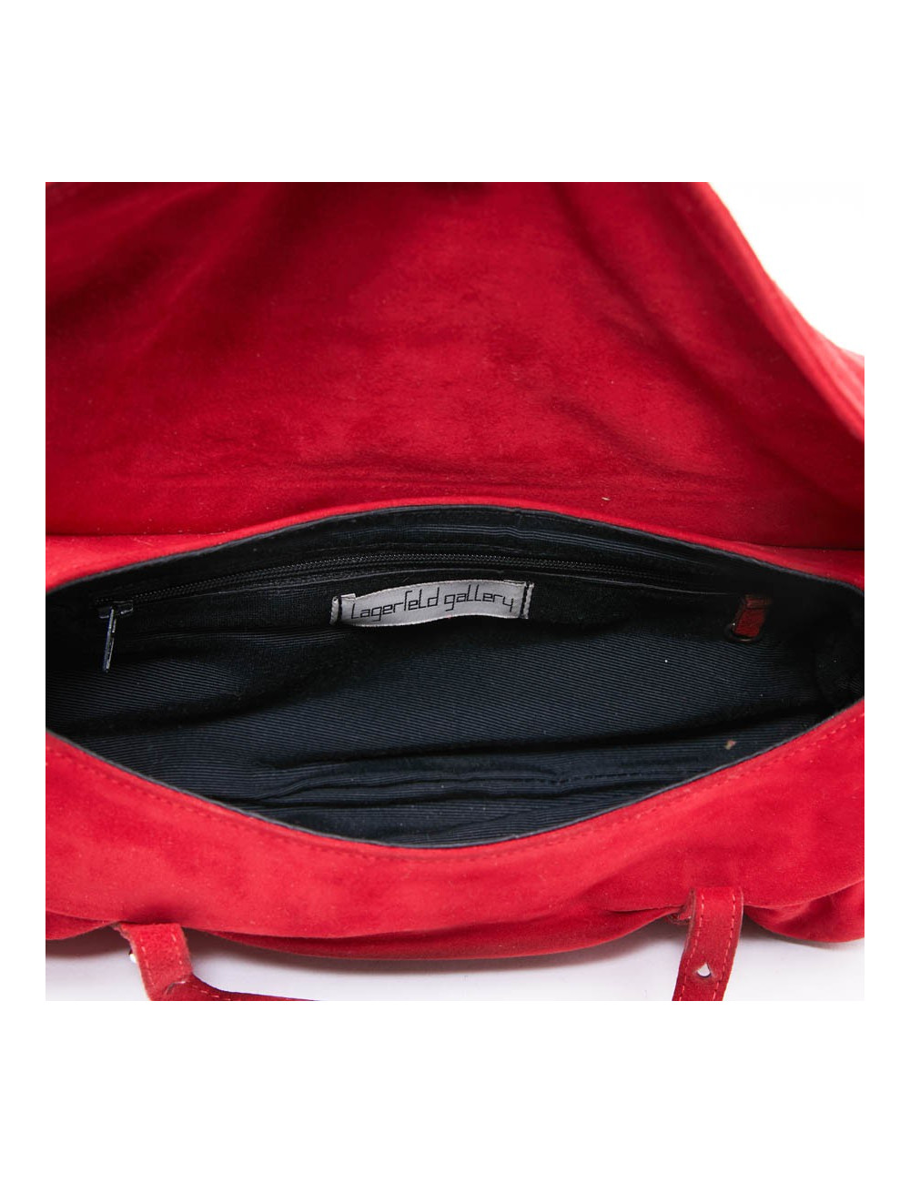 Sac LAGERFELD en veau velours rouge 