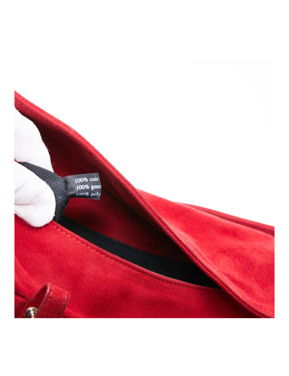 Sac LAGERFELD en veau velours rouge 