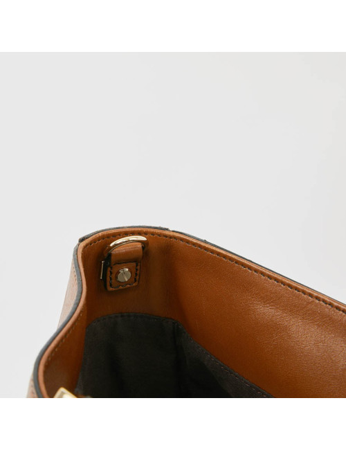 Cabas FENDI bicolore en cuir marron et noir 