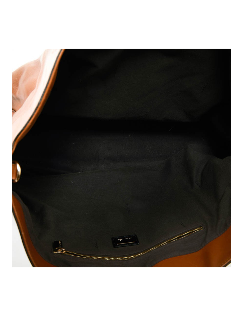 Cabas FENDI bicolore en cuir marron et noir 