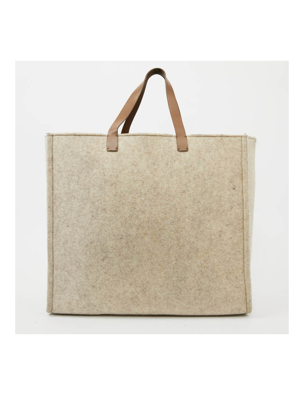 Grand cabas FENDI en laine bouillie beige GM