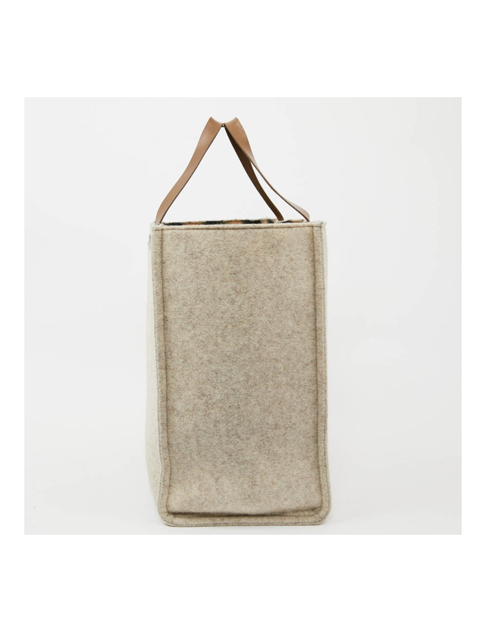 Grand cabas FENDI en laine bouillie beige GM