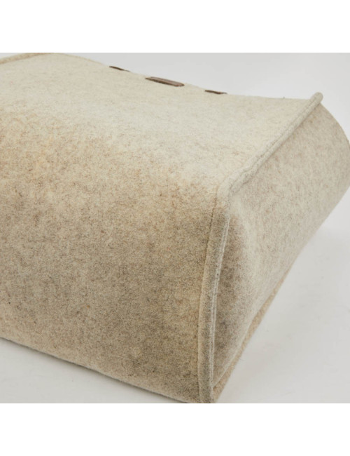 Grand cabas FENDI en laine bouillie beige GM
