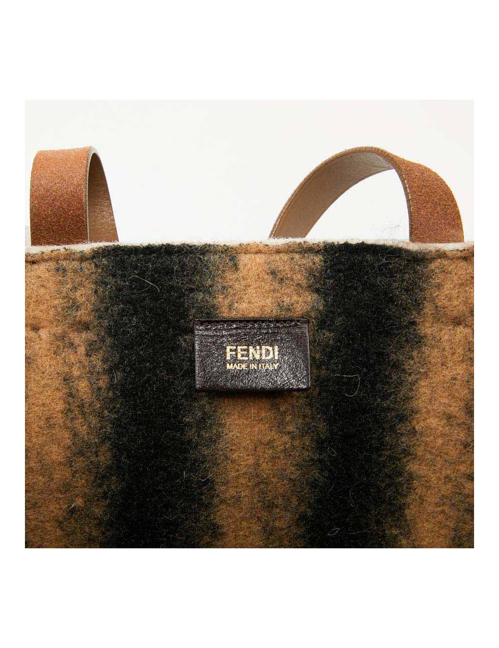 Grand cabas FENDI en laine bouillie beige GM