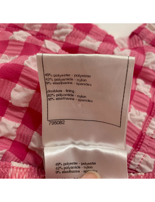 Maillot de bain CHANEL vichy rose et blanc