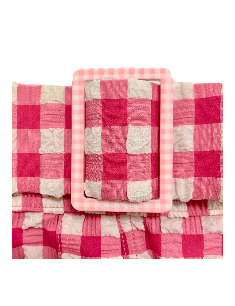 Maillot de bain CHANEL bikini vichy rose et blanc