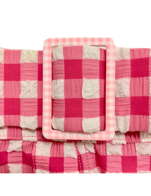Maillot de bain CHANEL vichy rose et blanc