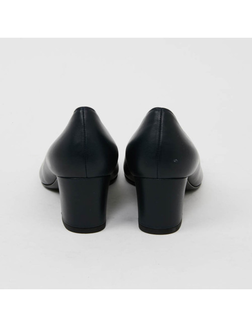 Escarpins T35 CHANEL cuir bleu