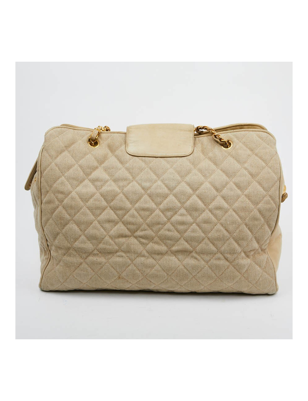 Cabas CHANEL en toile écrue Vintage GM