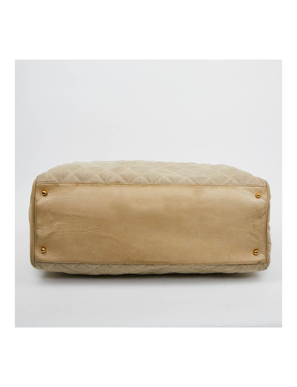 Cabas CHANEL de voyage en toile écrue Vintage GM