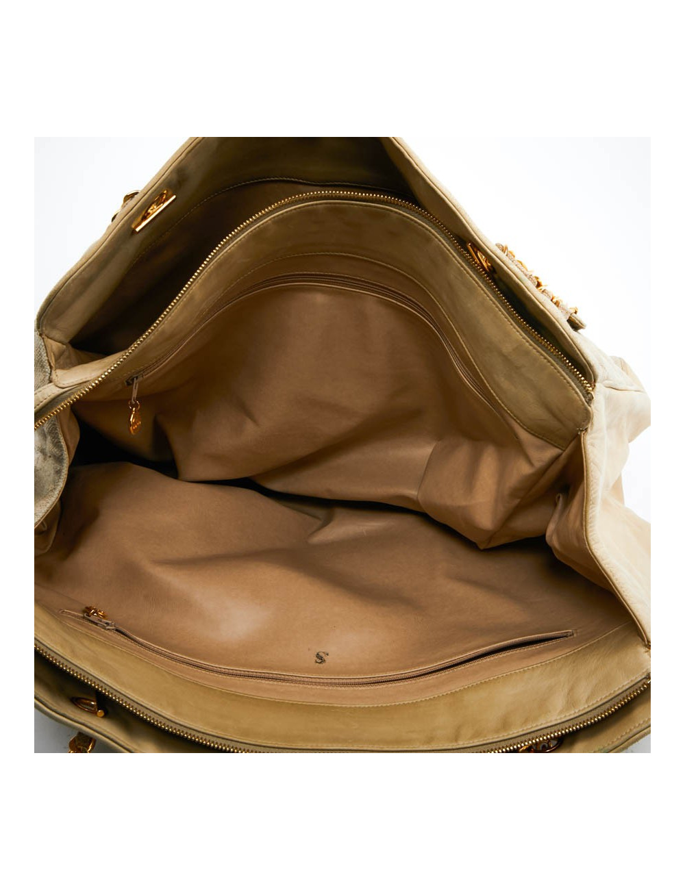 Cabas CHANEL de voyage en toile écrue Vintage GM